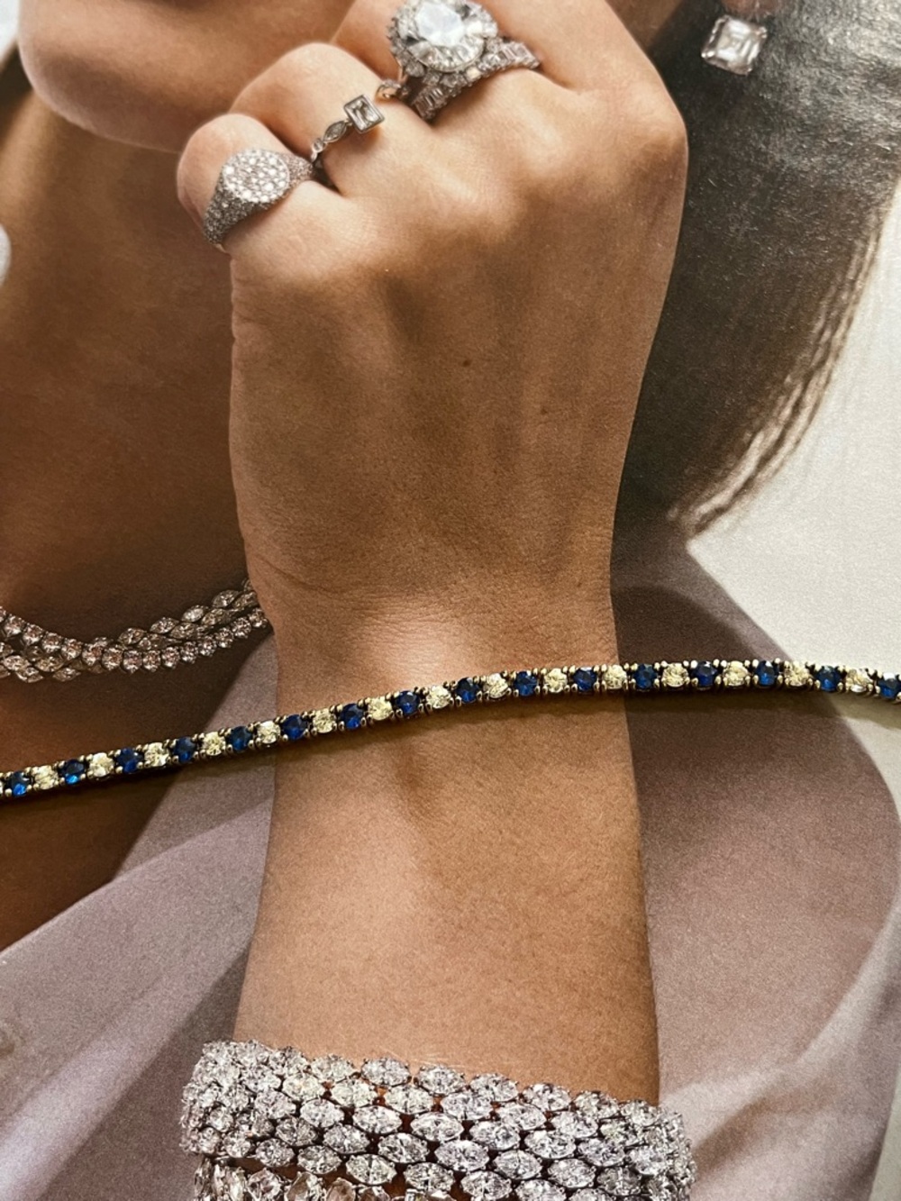 Scott Blue and Gold Sapphire Tennis Bracelet